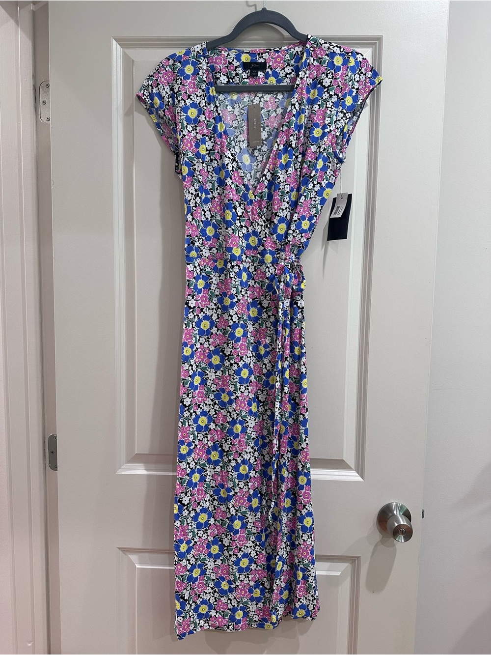 J. Crew Floral Maxi Dress in Blue, Pink & Yellow